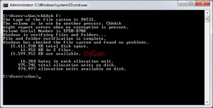 CHKDSK – Philips USB 2.0 Flash Drive 16GB Eject Edition